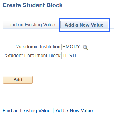 Create Student Block: Add New Value
