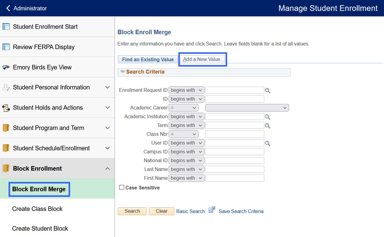 Block Enroll Merge: Add New Value