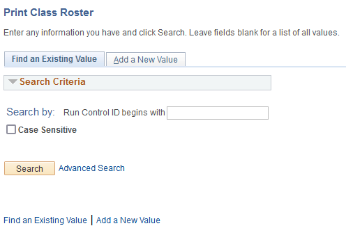 Search for Class Roster